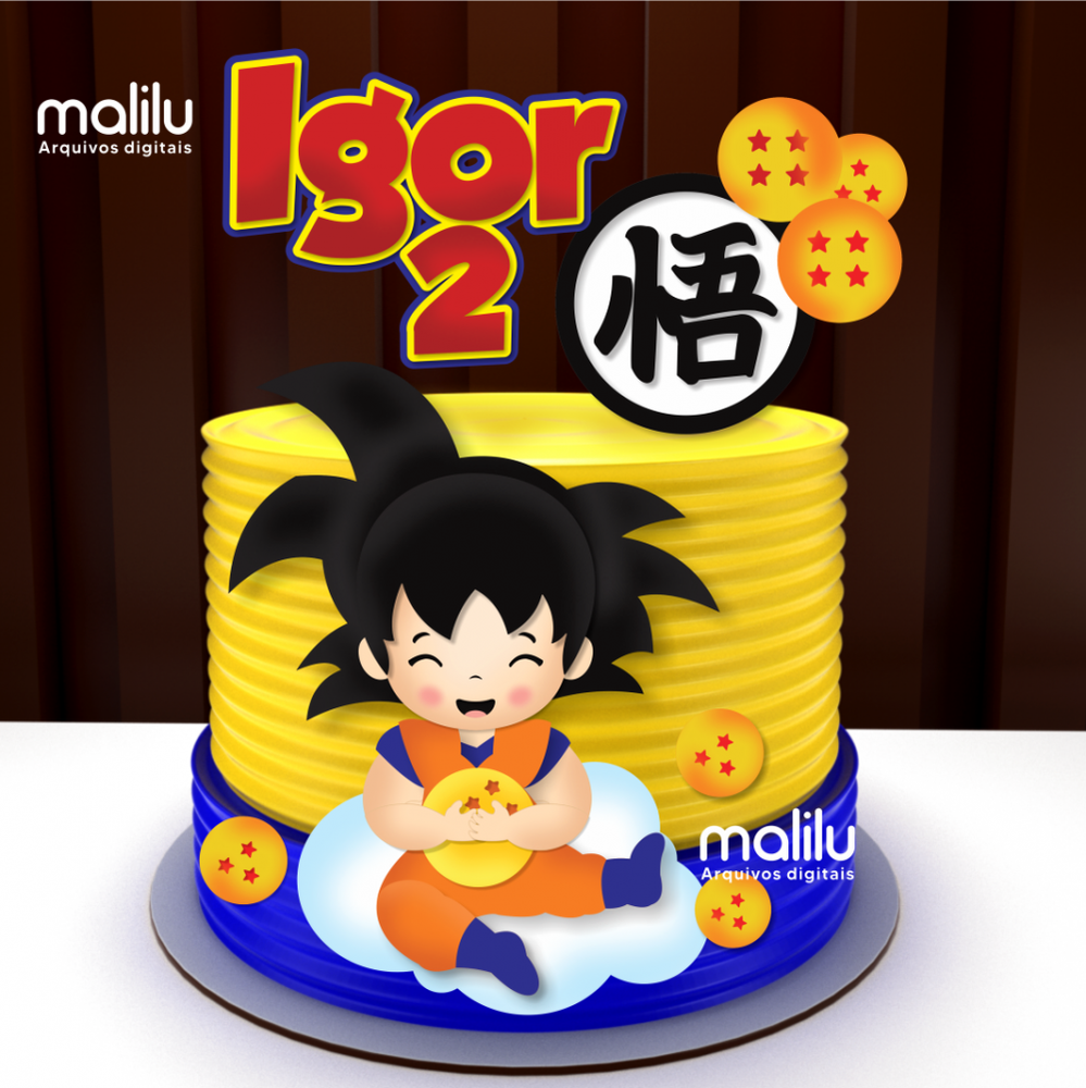 54 - Topo de Bolo Dragon Ball z Arquivo de Corte Topo de Bolo Dragon Ball Z - Imagem 1