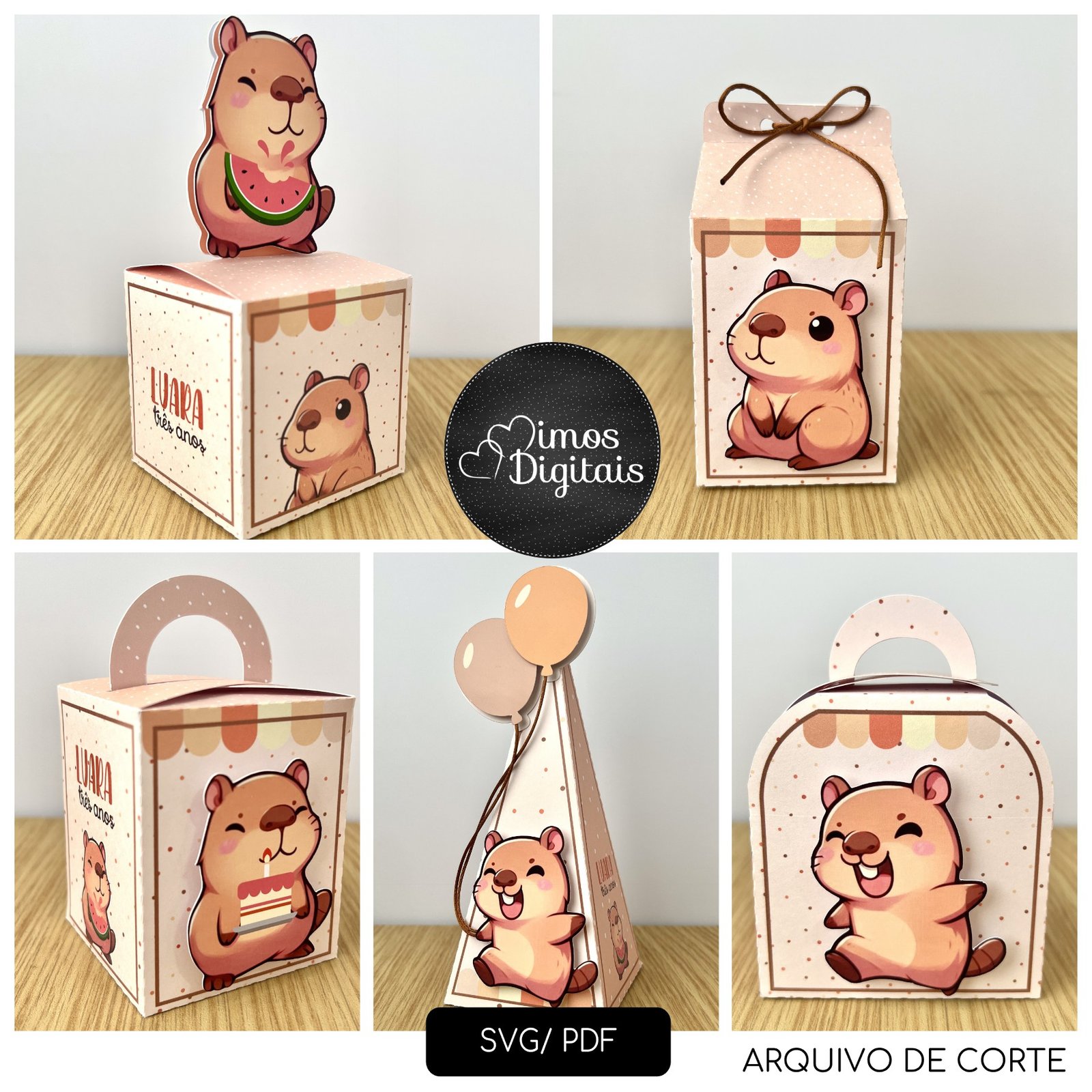 56 - CAPIVARA Arquivo de Corte Kit Festa CAPIVARA - Imagem 1