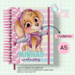 Arquivo Digital Caderno Pautado A5 Patrulha Canina Candy Menina