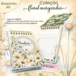 Arquivo Digital Bloquinho A6 Coleção Floral Margarida