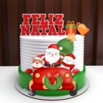 Arquivo de Corte Topo de Bolo Papai Noel no Carrinho
