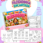 Livro Interativo de Colorir - Fazendinha Menina - Arquivo Digital