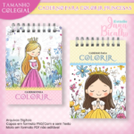 Arquivo Digital Caderno Colegial Para Colorir Princesas