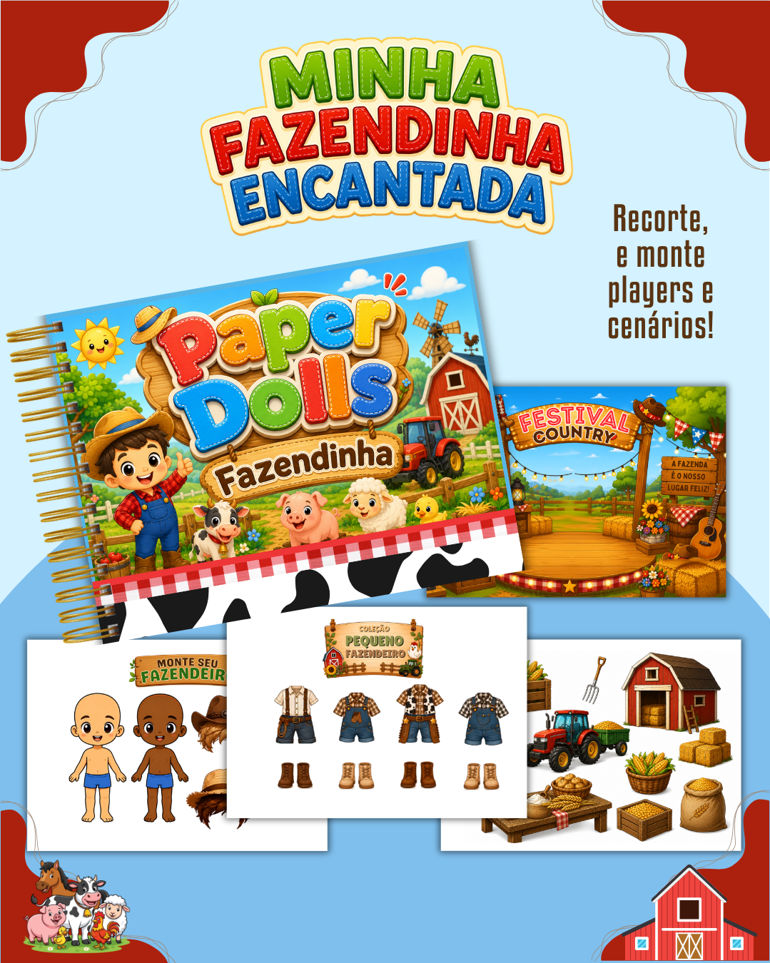 9) FAZENDINHA MENINO Livro Interativo - Fazendinha Menino - Arquivo Digital - Imagem 1