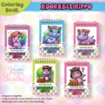 Arquivo Digital Caderno A5 Para Colorir Adorable Hippo