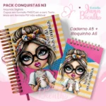 Arquivo Digital Pack Caderno Pautado A5+Bloquinho A6 – Conquistas N3