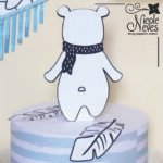 Arquivo De Corte Kit Festa Urso Escandinavo Azul - Imagem 2