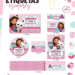 Etiquetas Escolar A Casa Mágica da Gabby - Arquivo Digital