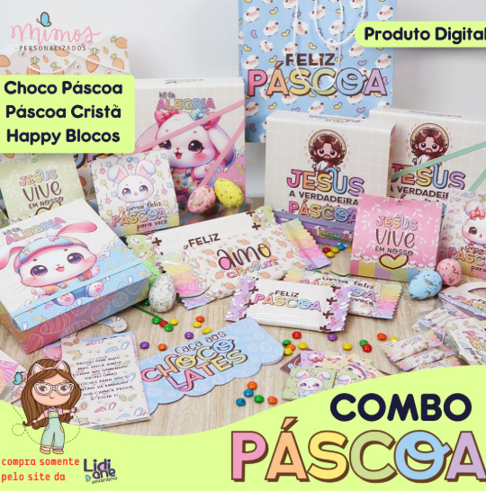 1 - COMBO PÁSCOA - PÁSCOA CRISTÃ - HAPPY BLOCOS Combo Páscoa Cristã - Arquivo Digital - Imagem 1
