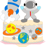 Topo de Bolo - Astronauta - Arquivo Digital