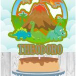 Topo de Bolo - Dinossauro - Arquivo Digital