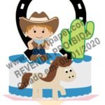 Topo de Bolo - Cowboy - Arquivo Digital