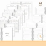 Agenda Neutra não datada – 1 e 2 dias por página – 3 cores - Arquivo Digital