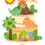 Topo de Bolo - Dinossauro - Arquivo Digital