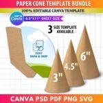 Moldes cone de papel Casquinha de doces e guloseimas - Arquivo Digital