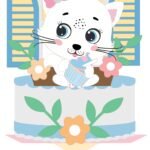Topo de Bolo - Gatinho - Arquivo Digital