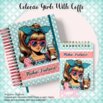 Caderno Pautado A5+Bloquinho A6 - Coleção Girls With Coffe N10 - Arquivo Digital