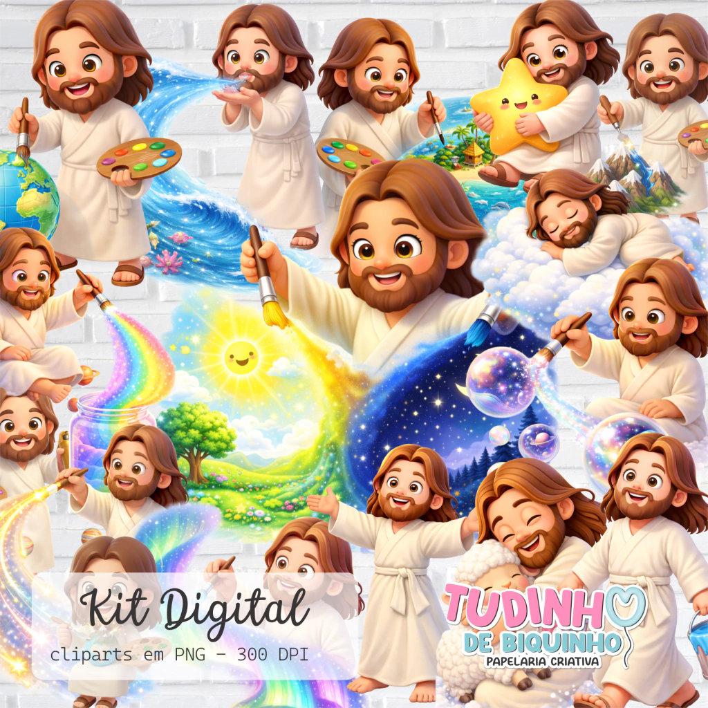 2 - Kit Digital Jesus Pintor do mundo 3D Kit Digital Jesus Pintor do Mundo 3D - Imagem 1
