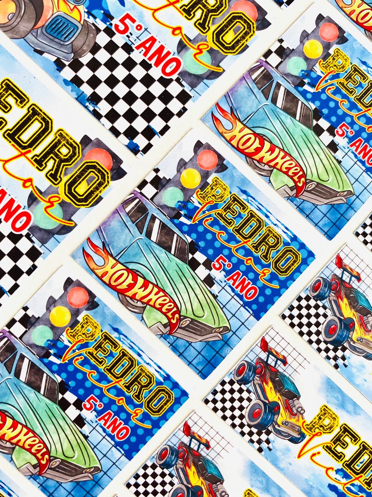 21 - HOT WHEELS Etiquetas Escolares Hot Wheels - Arquivo Digital - Imagem 1