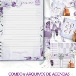 25 - COMBO 8 Agendas 2027 e Permanente COM VERSÍCULOS e SEM VERSÍCULOS Violeta - Arquivo Digital