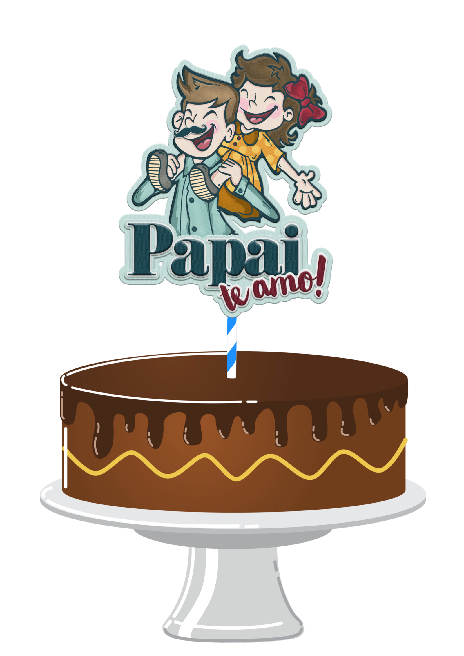 27 - Topo De Bolo Dia Dos Pais Topo de Bolo - Dia dos Pais - Arquivo Digital - Imagem 1