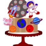 Topo de Bolo - Astronauta - Arquivo Digital