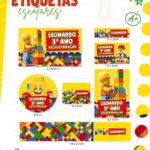 Etiquetas Escolar Lego - Arquivo Digital