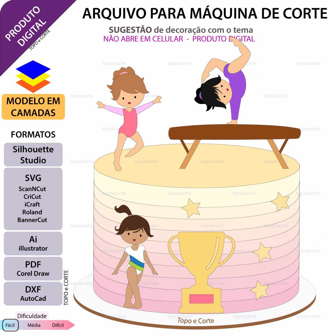 4 - Topo De Bolo Ginastica Ritmica Topo de Bolo - Ginastica Ritmica - Arquivo Digital - Imagem 1