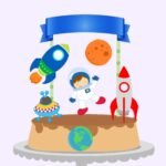 Topo de Bolo - Astronauta - Arquivo Digital