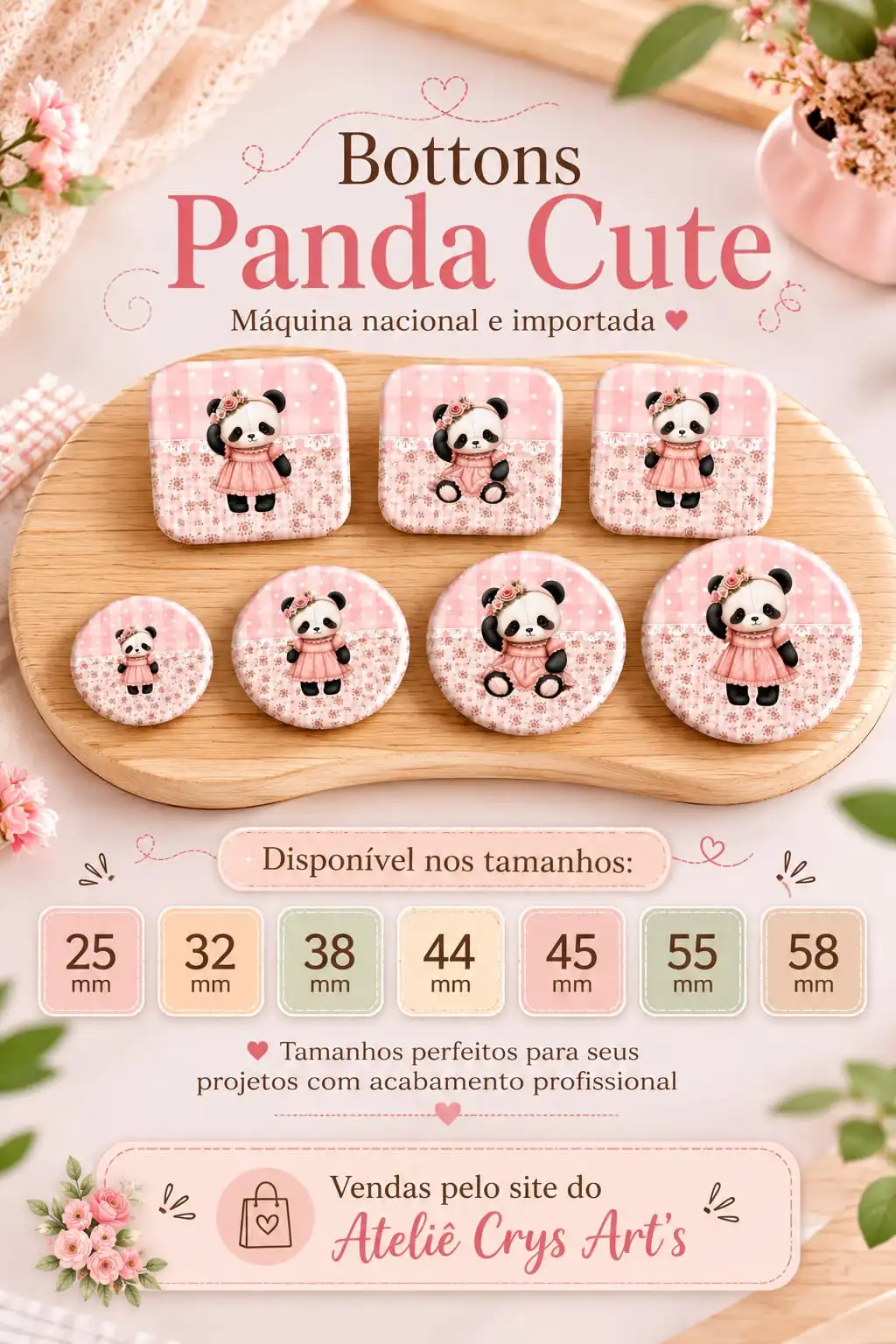 43 - Bottons Panda Bottons Panda - Arquivo Digital - Imagem 1