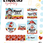 Etiquetas Escolar Marshall Vermelho - Arquivo Digital