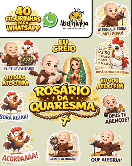 5 - FIGURINHAS ROSÁRIO DA QUARESMA FREI GILSON Kit Digital Rosário Frei Gilson - Imagem 1