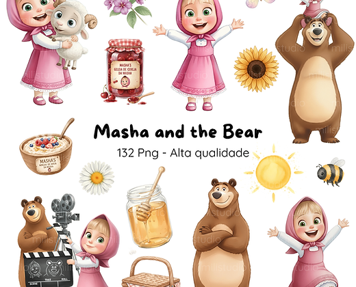 5 - Masha e o Urso Kit Digital Masha e o Urso - Imagem 1