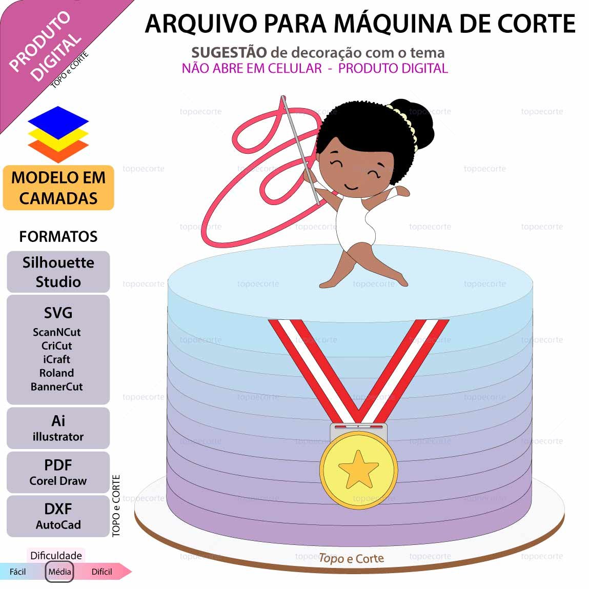 5 - Topo De Bolo Ginastica Ritmica Topo de Bolo - Ginastica Ritmica - Arquivo Digital - Imagem 1