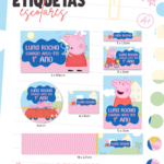 Etiquetas Escolar Peppa Pig - Arquivo Digital