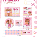 Etiquetas Escolar Roblox Rosa - Arquivo Digital