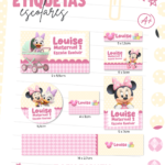 Etiquetas Escolar Baby Disney Rosa - Arquivo Digital