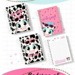 Caderno e Etiquetas Vaca Puket - Arquivo Digital