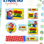 Etiquetas Escolar Super Mario - Arquivo Digital