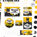 Etiquetas Escolar Batman - Arquivo Digital