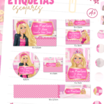 Etiquetas Escolar Barbie - Arquivo Digital