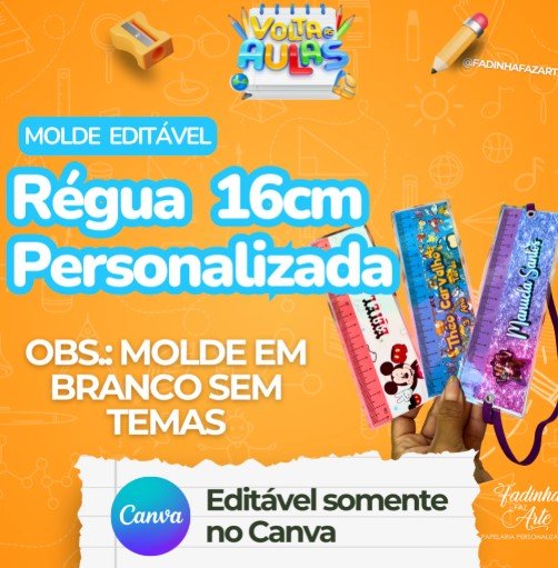 8 - Régua escolar - CANVA Régua Escolar - Arquivo Digital - Imagem 1