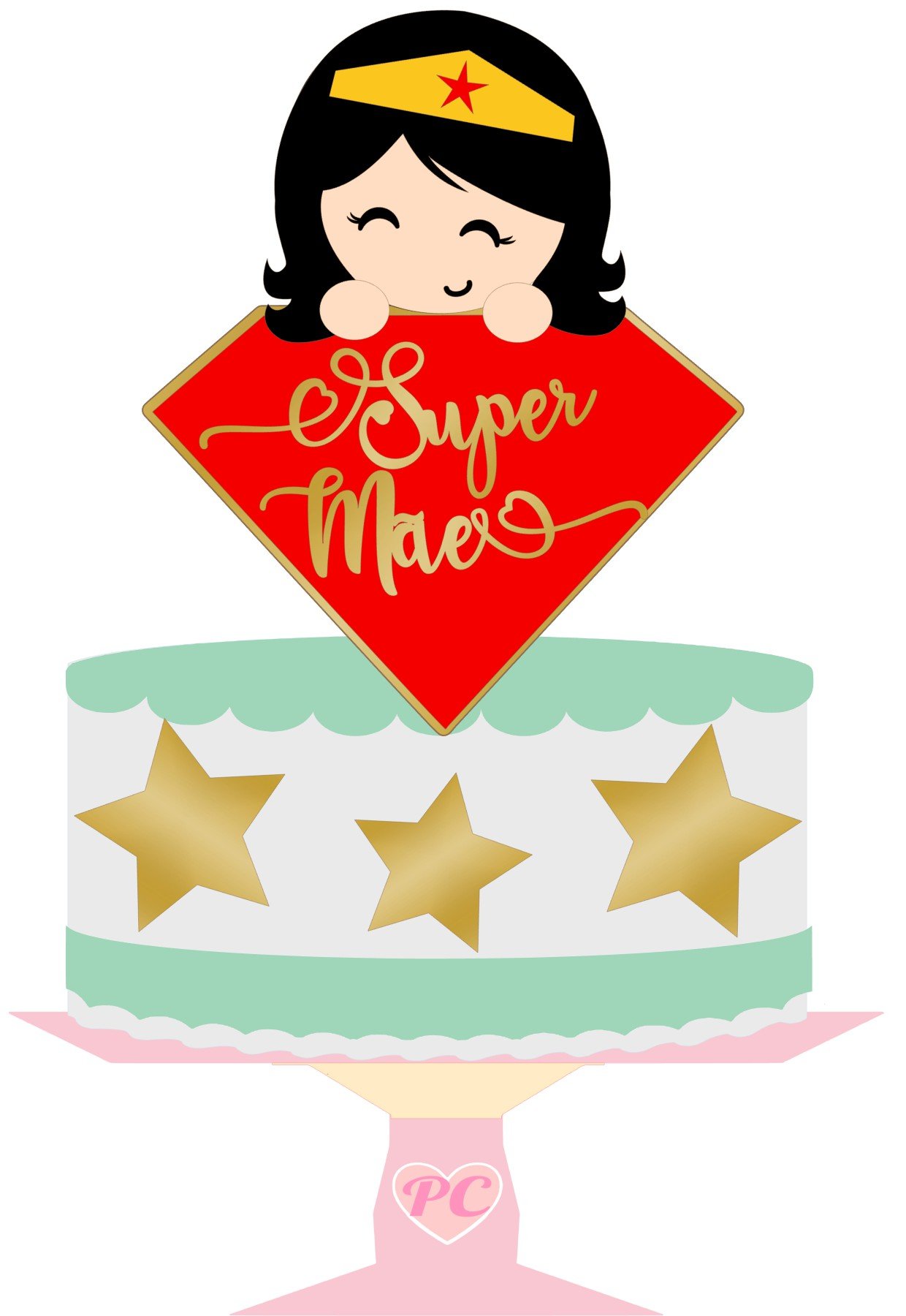 84 - Topo De Bolo Dia Das Mães Topo de Bolo - Dia das Mães - Arquivo Digital - Imagem 1