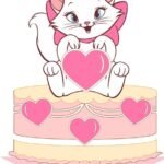 Topo de Bolo - Gatinha Marie - Arquivo Digital
