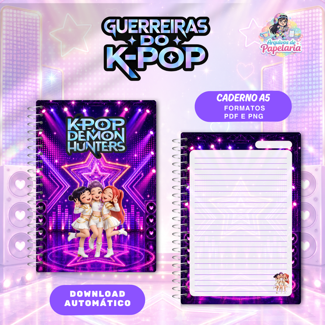 CADERNO GUERREIRAS DO K-POP 11 Caderno Guerreiras do Kpop 11 - Arquivo Digital - Imagem 1