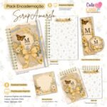 Scrap Amarelo - Caderno Pautado A5 + Bloquinho A6 + Extras - Arquivo Digital
