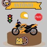 Topo de Bolo - Motociclista - Arquivo Digital