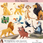 Kit Digital Rei Leão Aquarela