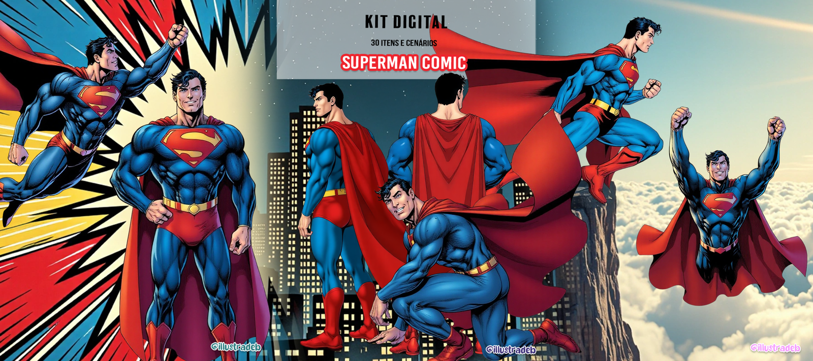 142 - Superman Comic Kit Digital Super Homem - Imagem 1