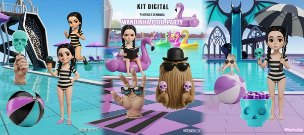 154 - Wandinha Pool Party Kit Digital Wandinha Pool Party - Imagem 1